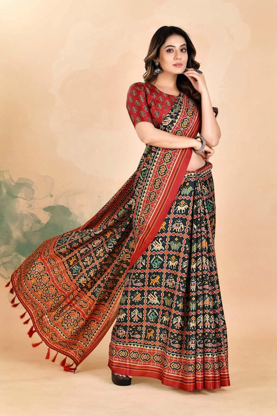 Patola digital printed Saree for woman by Ethnic today.