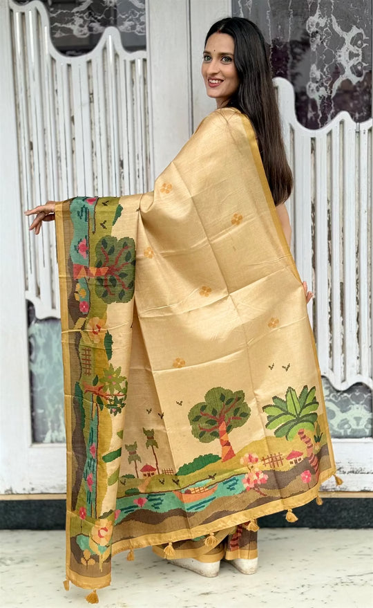 Jammdani Villge garden pattern saree for woman.