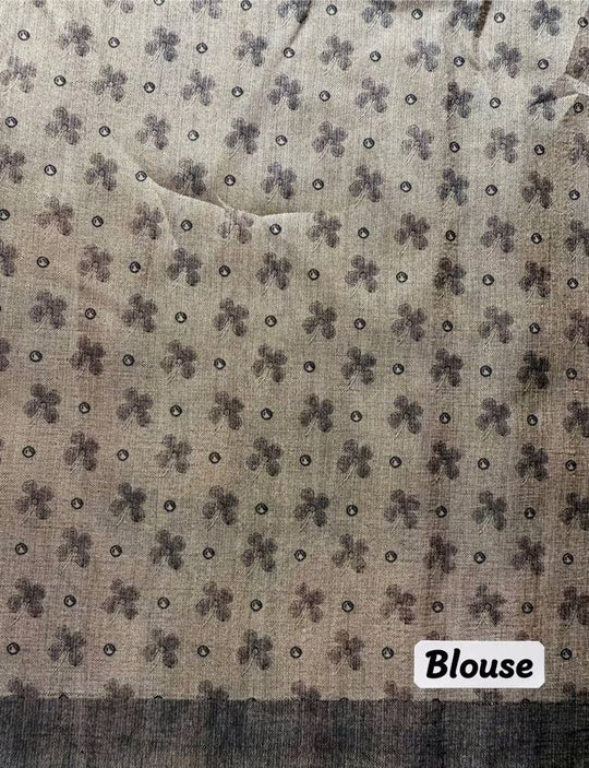Grey toned Floral printed blouse.