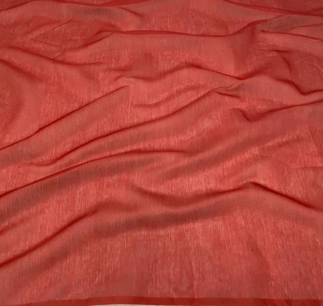 Plain red unstiched blouse piece for woman by Ethnic Today.