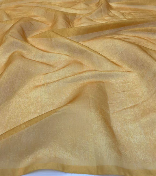 Plain Yellow Chnaderi Silk blouse for woman by Ethnic Today.