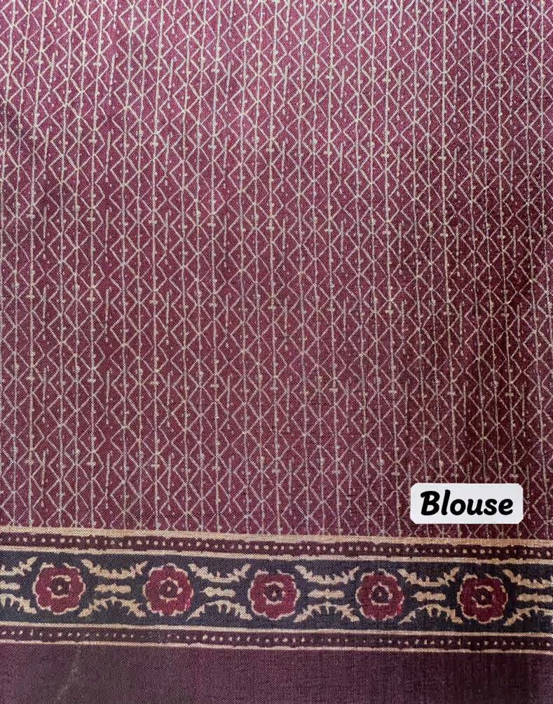 Wine colour Printed blouse for woman.