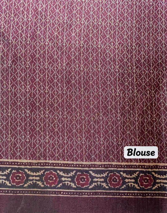 Wine colour Printed blouse for woman.