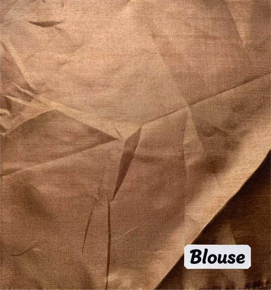 Solid unstitched Blouse in Brown shade for woman.