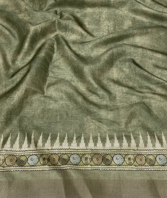 Mehndi Blouse with printed border for woman by Ethnic Today.