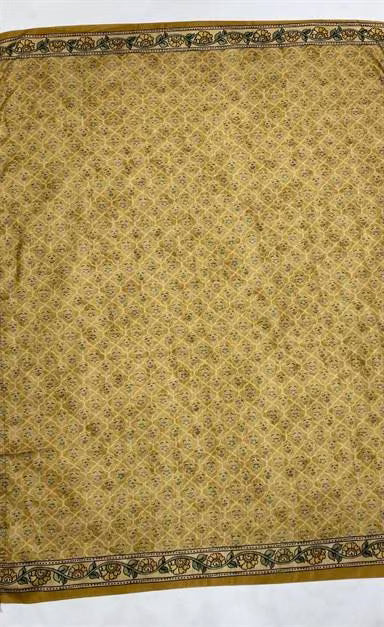Yellow printed blouse with Floral print border.