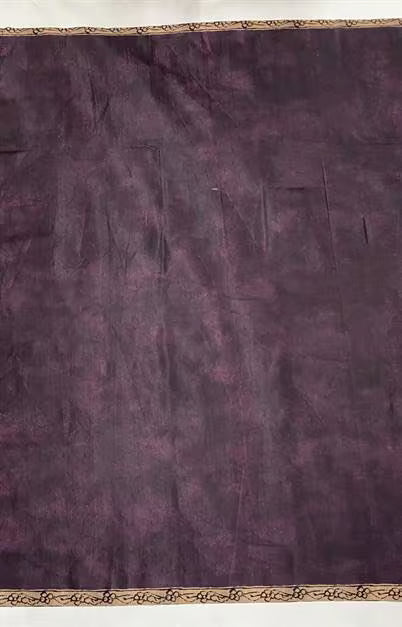 Plain Dark Purple blouse with printed border for woman.