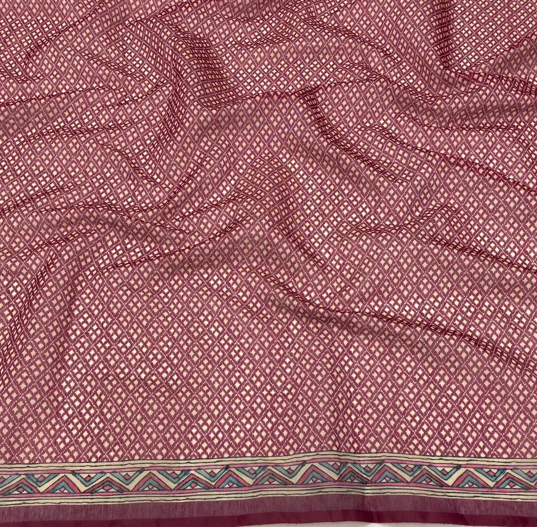 Geometric print blouse in Crimson Red color for woman by Ethnic Today.