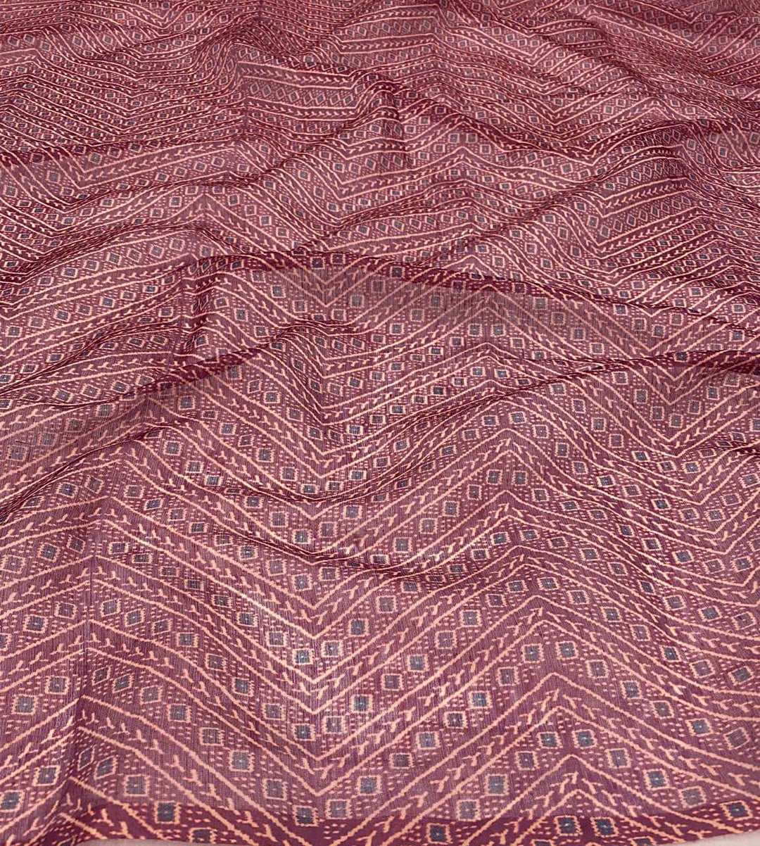 Printed Red blouse in Chanderi Silk fabric for woman by Ethnic Today.