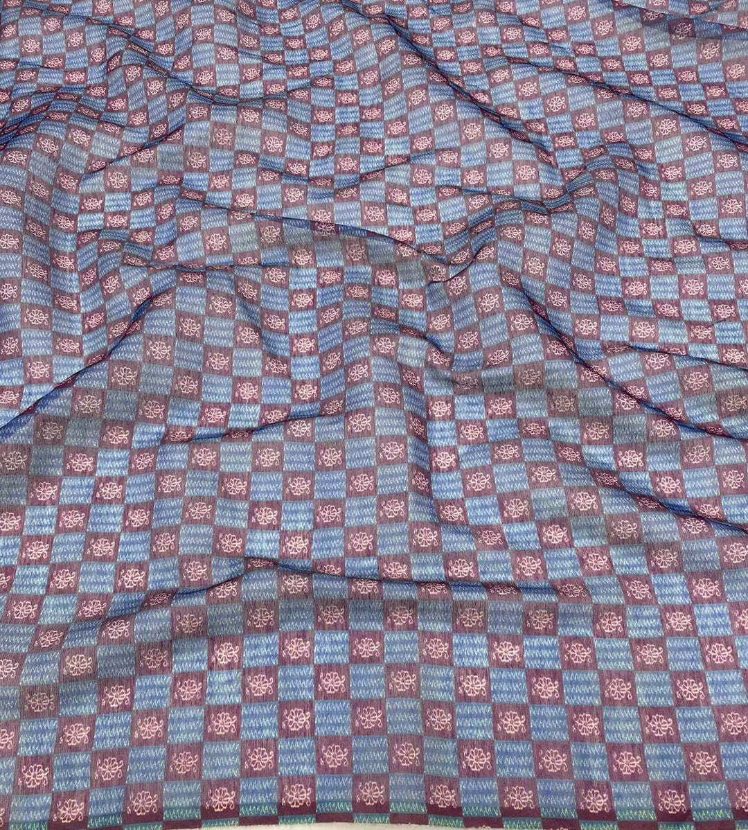 Box print blouse for woman by Ethnic Today.