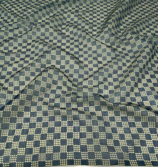 Checkered blouse with a Blue and Beige pattern for woman by Ethnic Today.