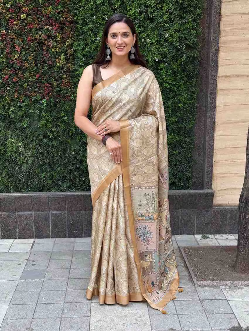 Woman wearing Champange Gold by Ethnic Today.