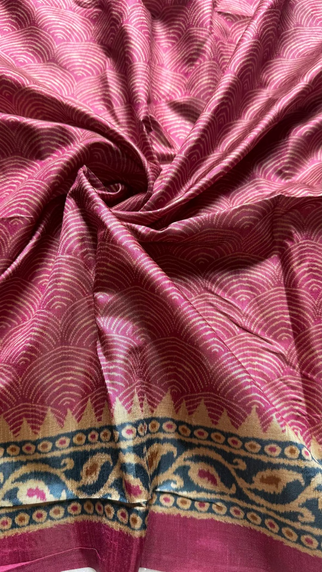 Wave geometric printed  blouse fabric by Ethnic Today.
