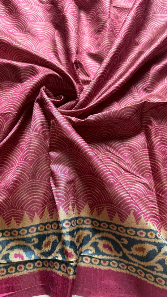 Wave geometric printed  blouse fabric by Ethnic Today.